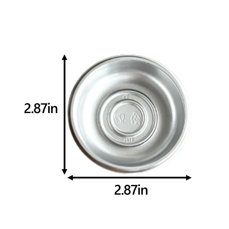 Xanadued 100 Pcs Plastic Disposable Sauce Dishes, Dipping Soy Sauce Seasoning Plate Bowls, Mini Condiment Appetizer Tray for Sushi Soy Mustard Vinegar Ketchup BBQ, Silver Circular - Image 2
