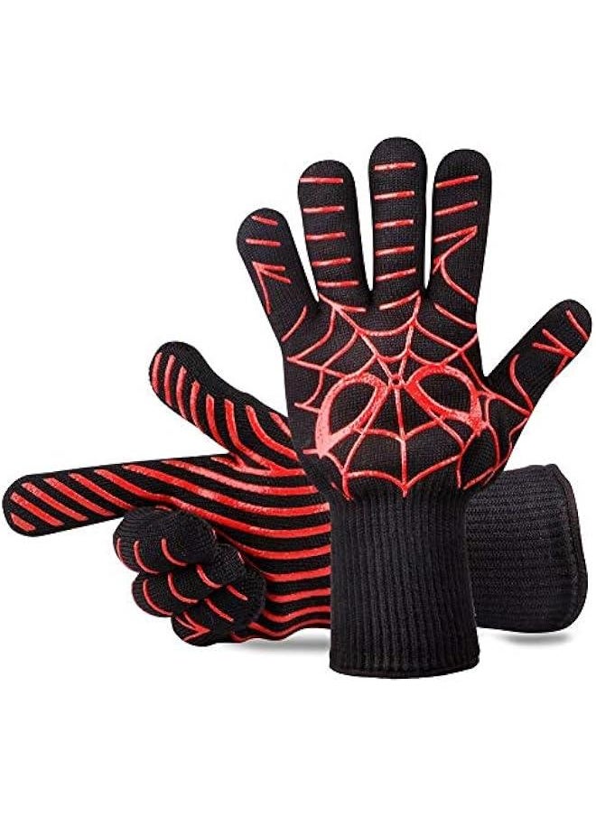 BBQ Gloves, 932°F Heat Resistant Oven Mitts & Potholders, Non Slip Grilling Gloves with Spider Man Pattern - pzsku/Z6590186EA73AFFD8FB0EZ/45/_/1727858192/074adbe2-54ee-4232-a7ba-8027f76b394b