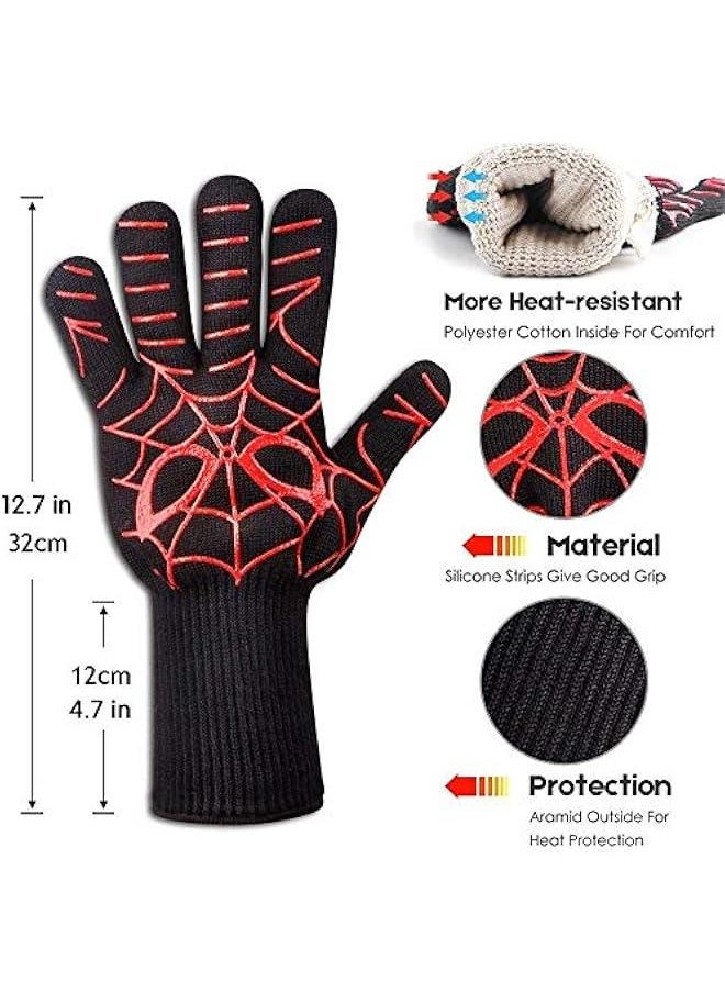 BBQ Gloves, 932°F Heat Resistant Oven Mitts & Potholders, Non Slip Grilling Gloves with Spider Man Pattern - pzsku/Z6590186EA73AFFD8FB0EZ/45/_/1727858253/e2fdd609-4891-4173-98b3-c03a296a622f