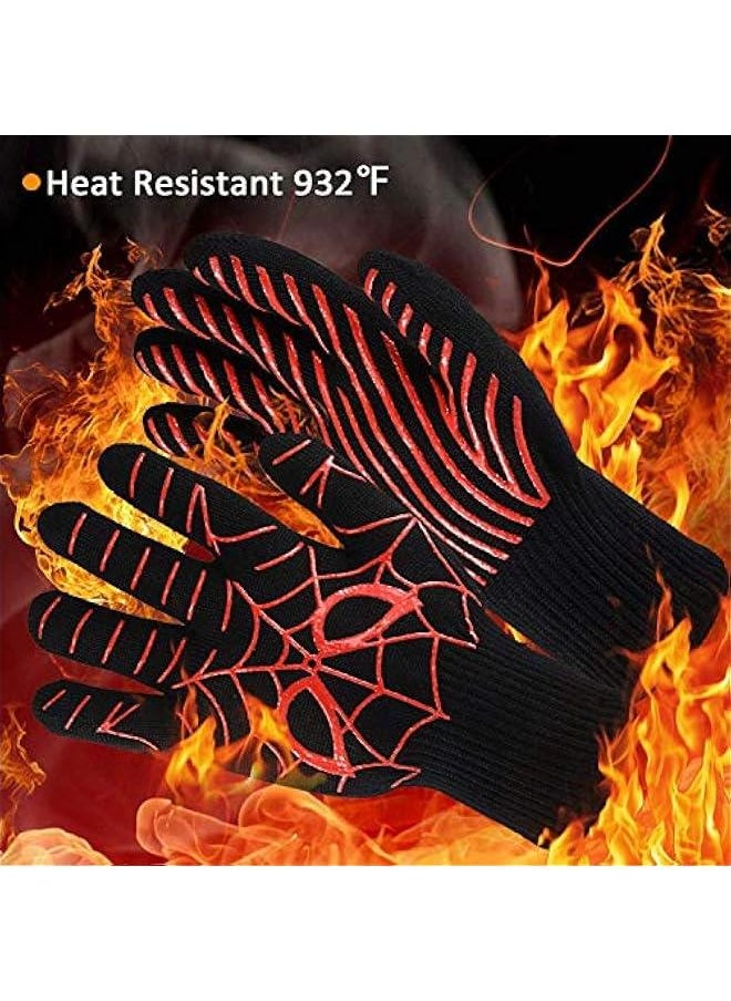 BBQ Gloves, 932°F Heat Resistant Oven Mitts & Potholders, Non Slip Grilling Gloves with Spider Man Pattern - pzsku/Z6590186EA73AFFD8FB0EZ/45/_/1727858313/081320e7-0784-4a42-814b-f2a73887d434