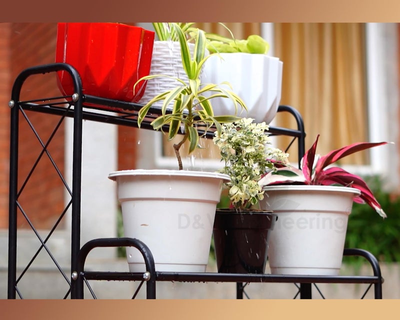 D&V ENGINEERING - Creative in innovation D&V Engineering 2-Tier Step Design Metal Plant Stand | Flower Pot Stand for Balcony, Living Room, Outdoor & Indoor | Plant Display Rack, Pot Holder for Plants - Black - Image 5