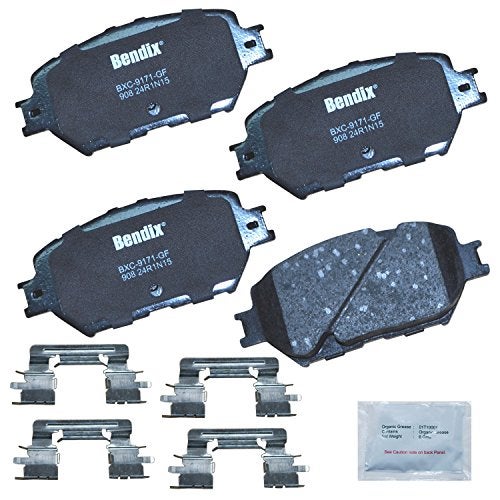 Bendix Priority1 CFC908 Ceramic Front Brake Pads for Lexus GS300 2006, IS250 2015-2009, Toyota Camry 2006-2002 - Image 1