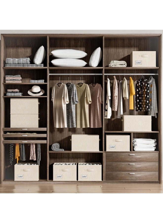 FHSQX 4 Pack Shoe Organizer for Closet,Foldable Shoe Organizer,Fits up to 48 Pairs,Storage Containers with Bottom Support for Shoes (Beige, (16.5 * 12.6 * 9.5) x4) - Image 2
