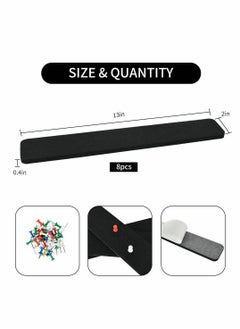 Y&D 8 Pcs Black Felt Pin Board Bar Strips with 35 Pushpins, Self-Adhesive Lightweight Bulletin No Damage for Wall,for Paste Notes, Photos, Schedules, Announcements  - Image 2