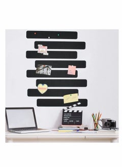 Y&D 8 Pcs Black Felt Pin Board Bar Strips with 35 Pushpins, Self-Adhesive Lightweight Bulletin No Damage for Wall,for Paste Notes, Photos, Schedules, Announcements  - Image 3