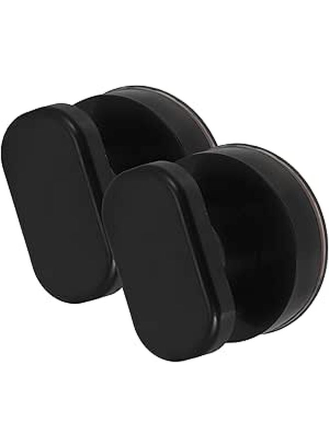 Black Suction Cup Grab Handles 2PCS No Drill Installation For Bathroom Cabinet Door - Image 1