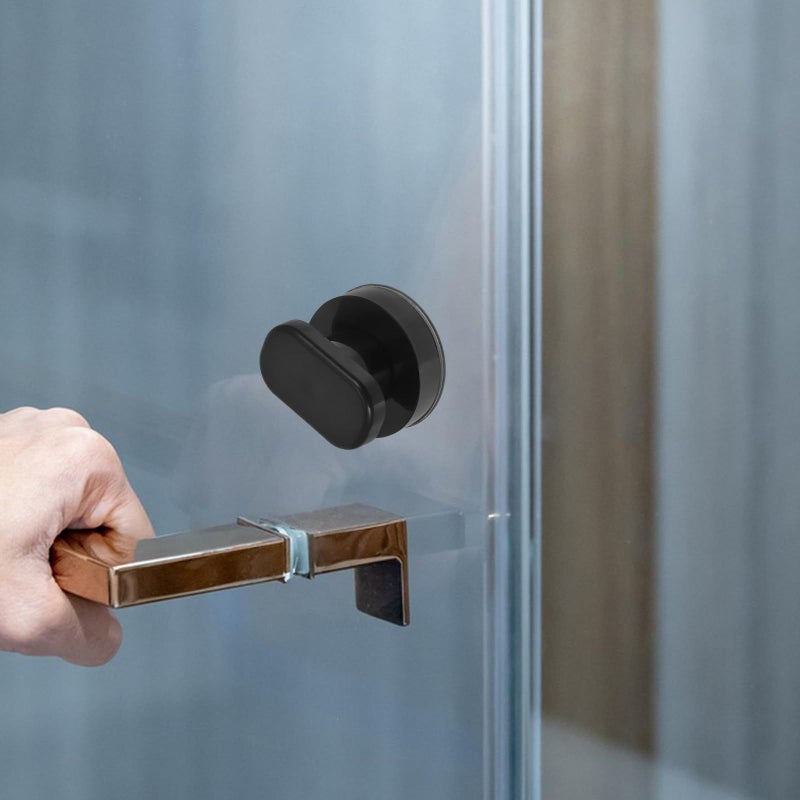 Black Suction Cup Grab Handles 2PCS No Drill Installation For Bathroom Cabinet Door - Image 5