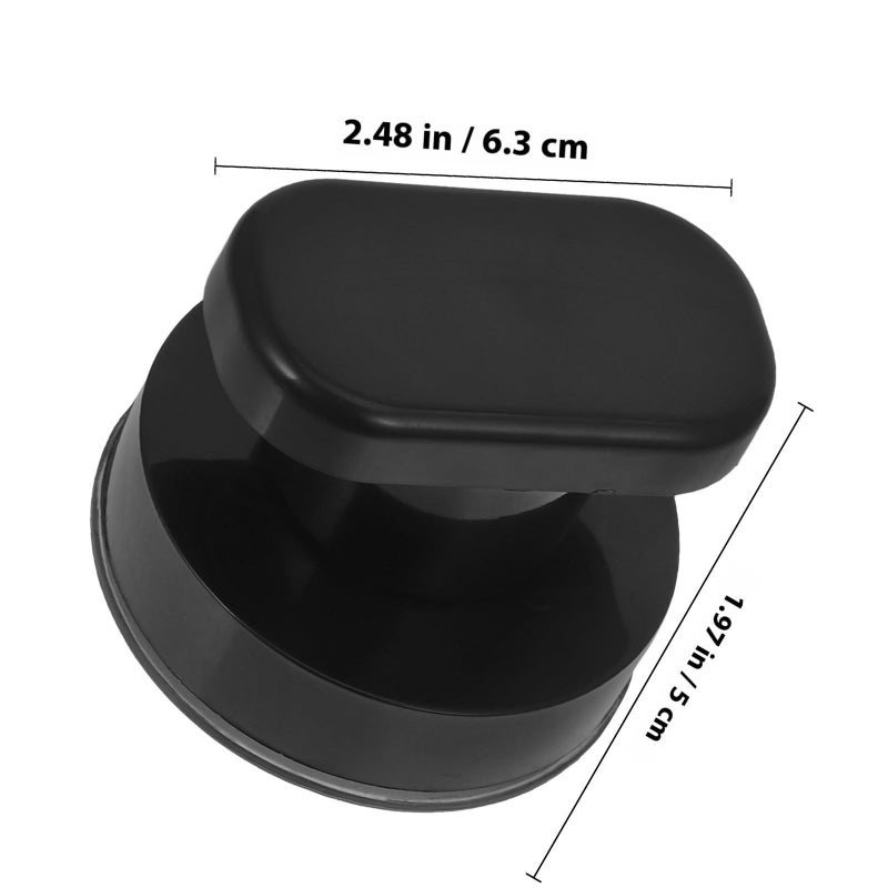 Black Suction Cup Grab Handles 2PCS No Drill Installation For Bathroom Cabinet Door - Image 3