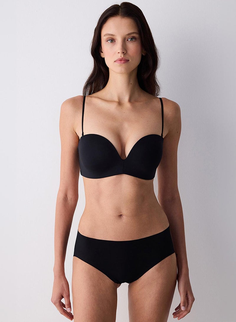 Penti Push up Deep Decolette Black Bra - Image 1