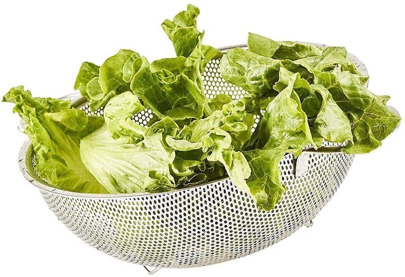 Wringo Stainless Steel Colander29 cm MicroPerforated Footed Metal Colander with Handle Heavy Duty Strainer for Kitchen Food Pasta Vegetable Rice Fruit Noodles Dishwasher Safe - Image 3