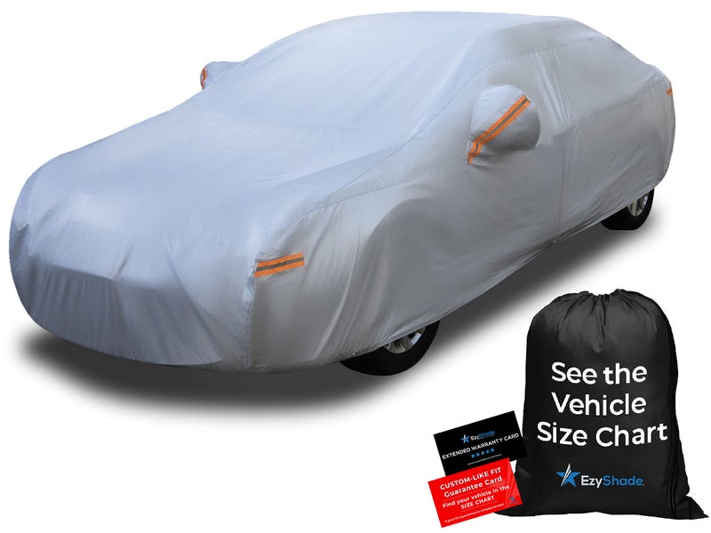 EzyShade 10-Layer Car Cover Waterproof All Weather. See Vehicle Size-Chart for Accurate Fit. Outdoor Full Exterior Covers for Automobiles Sedan Hatch SUV Rain Sun Protection. Size A5 (See SizeChart) - Image 1