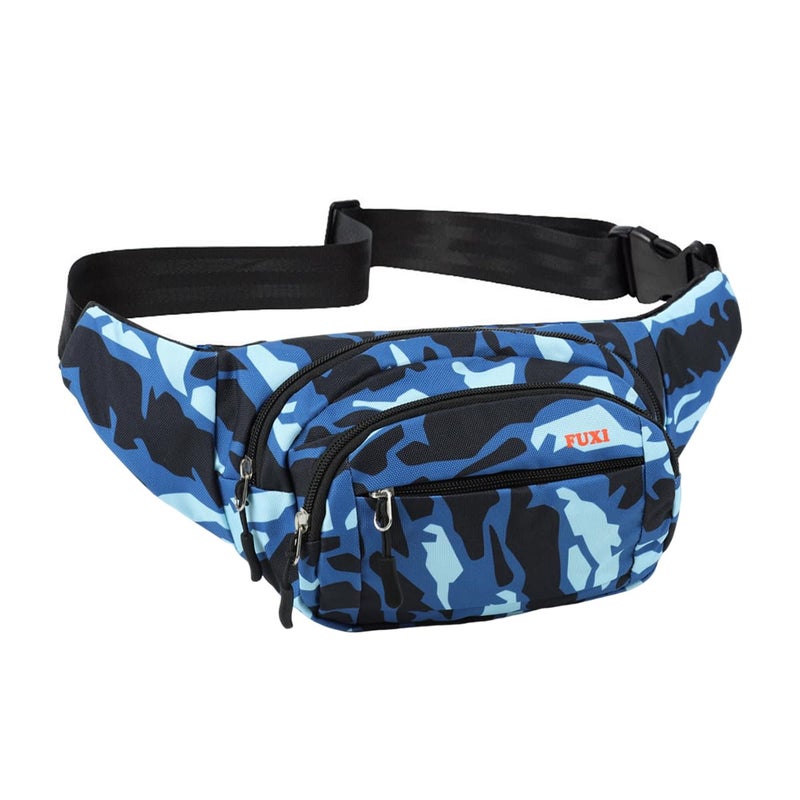 GUSTAVE ® Waist Bag for Men, Stylish Waterproof Oxford Cloth Fanny Bag with 3 Zipper Pockets, Adjustable Quick Release Strap, Multi-Layer Lightweight Crossbody Bag for Travel, Running & Daily Use - Image 1