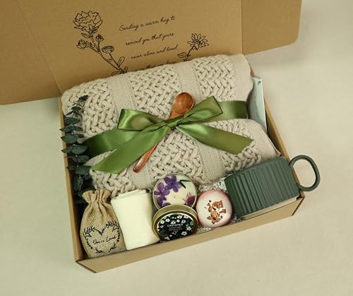 CASTATEO Get Well Soon Gift Basket- Relaxation, Birthday,Self Care Package, After Surgery Recovery, Sympathy Gift for Loss of Loved One, Thinking of You Set, Grief/Miscarriage for Women(Dark Green) - Image 1