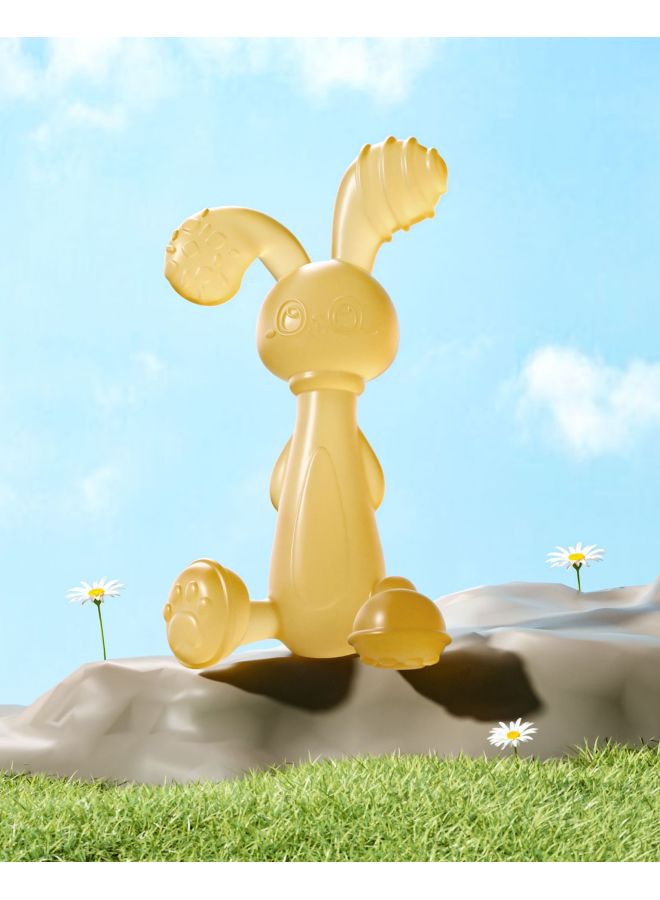 Baby Bunny Silicone Teether Teething Soothing Stick Anti-eating Hand Artifact Bite Toy-Color:Nano Silver Liquid Silicone-rabbit [bag]] - Image 1