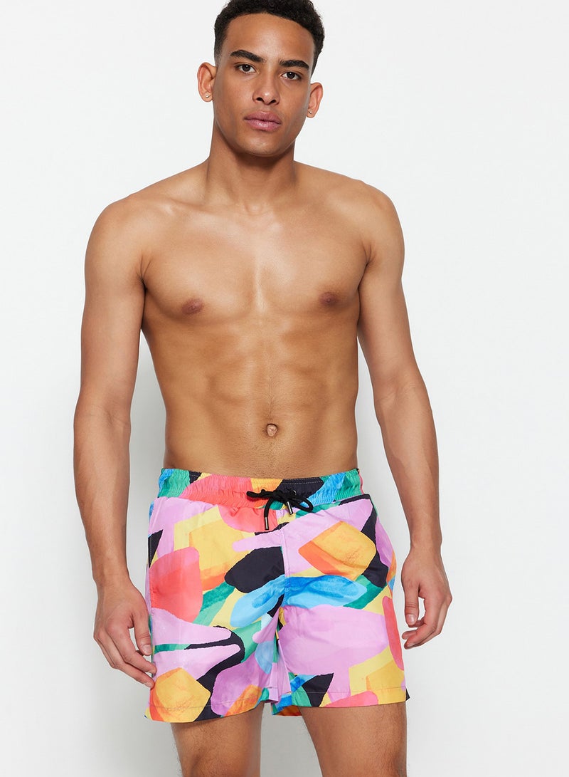 trendyol Colorful Abstract Patterned Swimsuit - Sea Shorts TMNSS23DS00001 - Image 3