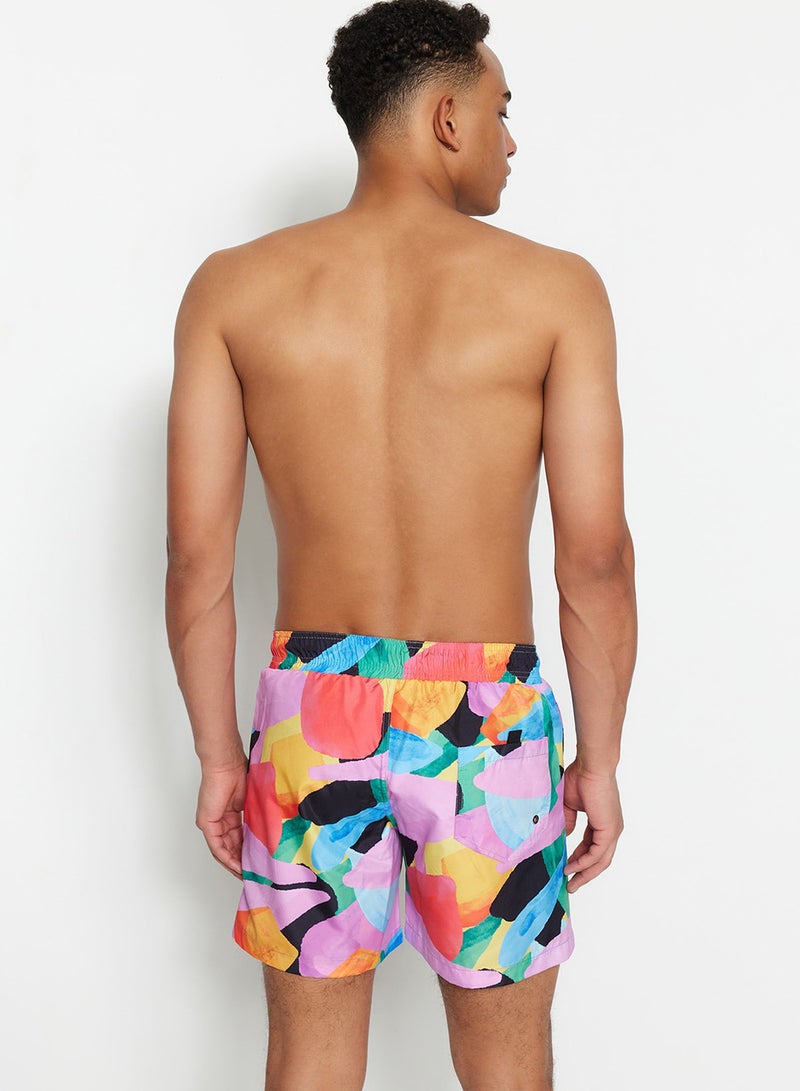trendyol Colorful Abstract Patterned Swimsuit - Sea Shorts TMNSS23DS00001 - Image 4
