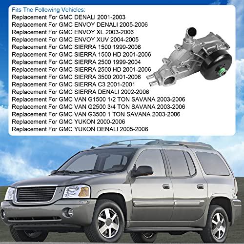 JDMSPEED Water Pump With Gasket Replacement For Chevrolet GMC Tahoe Yukon 4.8L 5.3L 6.0L Vortec Replaces AW5087, AW5104, 130-7340, 130-7341, 130-7320, WP-9409, T7052, 45005, 19195104, 12456113 - Image 4