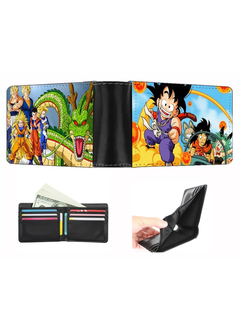 KUYING Anime Dragon Ball Two Fold Short PU Wallet 