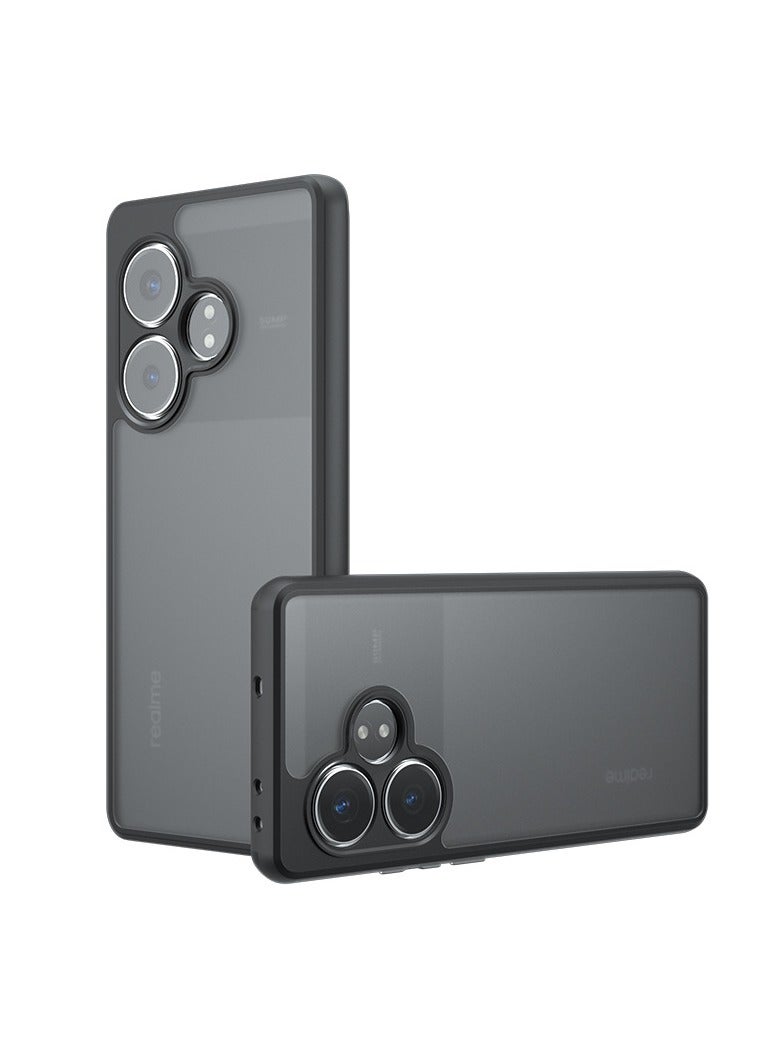 عام متوافق مع Realme GT Neo 6 SE، حافظة هواتف جلدية بملمس مطفي ووسادة هوائية مضادة للسقوط - Image 1