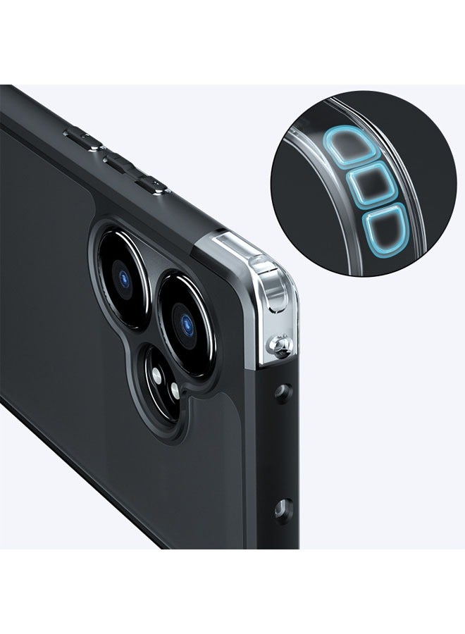 عام متوافق مع Realme GT Neo 6 SE، حافظة هواتف جلدية بملمس مطفي ووسادة هوائية مضادة للسقوط - Image 2