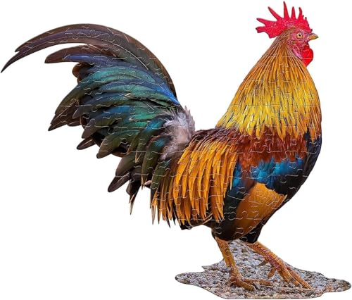 Madd Capp Lil Rooster 100 Piece Jigsaw Puzzle for Ages 5 4012 Unique AnimalShaped Border Poster Size When Completed Oversized Puzzle Pieces for Easy Handling Includes Educational Fun Facts - Image 5