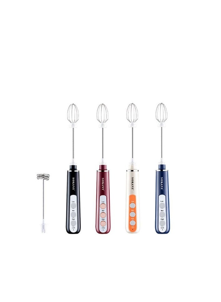 sokany Sukani 2*1 Beater for Eggs and Nescafe, battery operated, model SK-02014, red color  - Image 3