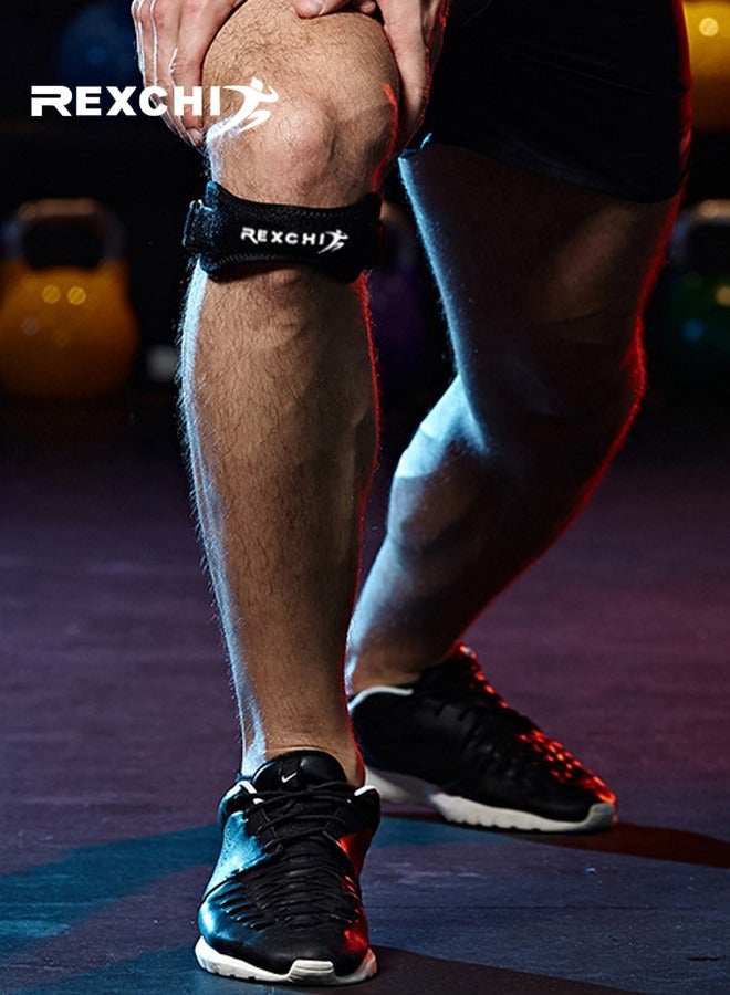 ريكسشي مجموعة واحدة من دعامات الركبة لعلاج آلام الركبة، حزام دعم الركبة الرضفية لتخفيف الألم، وسادة ركبة وتر الرضفة للمشي لمسافات طويلة، كرة القدم، كرة السلة، الجري، ركبة القفز، التنس، التهاب الأوتار، الكرة الطائرة والقرفصاء، أسود - Image 5