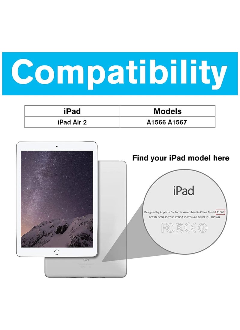 Procases - Smart Case for iPad Air 2 (2014 release), Ultra Slim Lightweight Stand Protective Case Shell with Translucent Frosted Back Cover for Apple iPad Air 2 (A1566 A1567) -Navy - Image 1