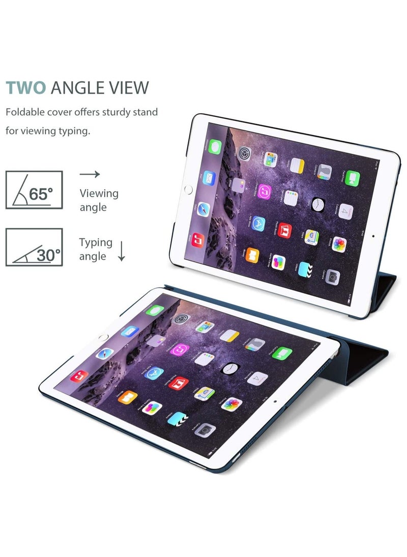 Procases - Smart Case for iPad Air 2 (2014 release), Ultra Slim Lightweight Stand Protective Case Shell with Translucent Frosted Back Cover for Apple iPad Air 2 (A1566 A1567) -Navy - Image 1