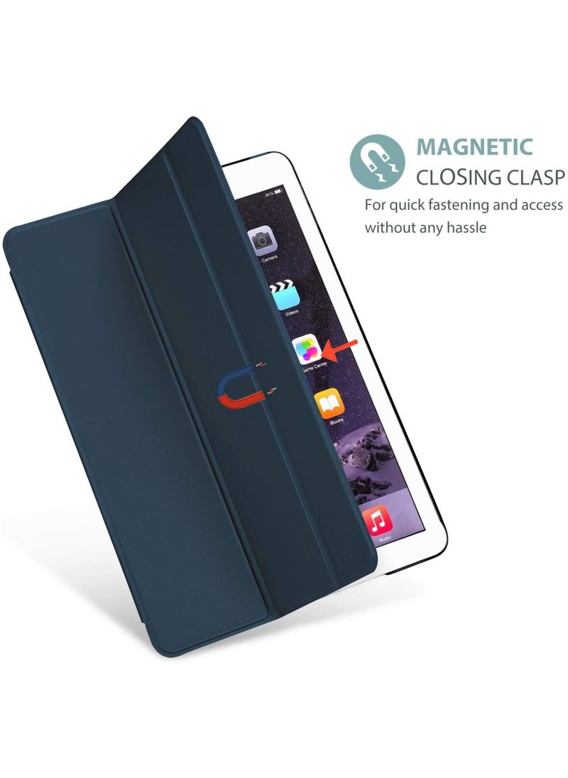 Procases - Smart Case for iPad Air 2 (2014 release), Ultra Slim Lightweight Stand Protective Case Shell with Translucent Frosted Back Cover for Apple iPad Air 2 (A1566 A1567) -Navy - Image 1