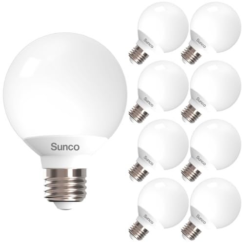 Sunco Lighting Sunco 8 Pack G25 LED Light Bulbs, Vanity Globe Bathroom Light Bulb, 450 LM, 4000K Cool White, 6W (40W Equivalent), Dimmable Mirror Vanity Decorative Bulb, E26 Base UL. - Image 1
