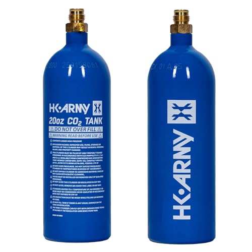 HK Army 20oz Aluminum CO2 Tank - High Pressure Compressed Air System for Paintball & Airsoft Gear - Blue - Image 2