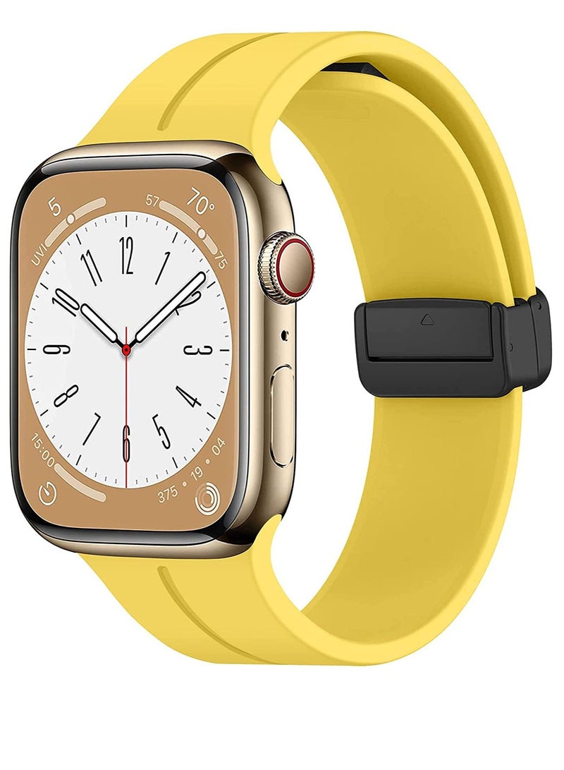 GENNEXT Simple Stylish Folding Magnetic Silicone Strap Band Shockproof Wear Resisting For 42MM 44M 45MM 49MM Series Ultra - Image 1