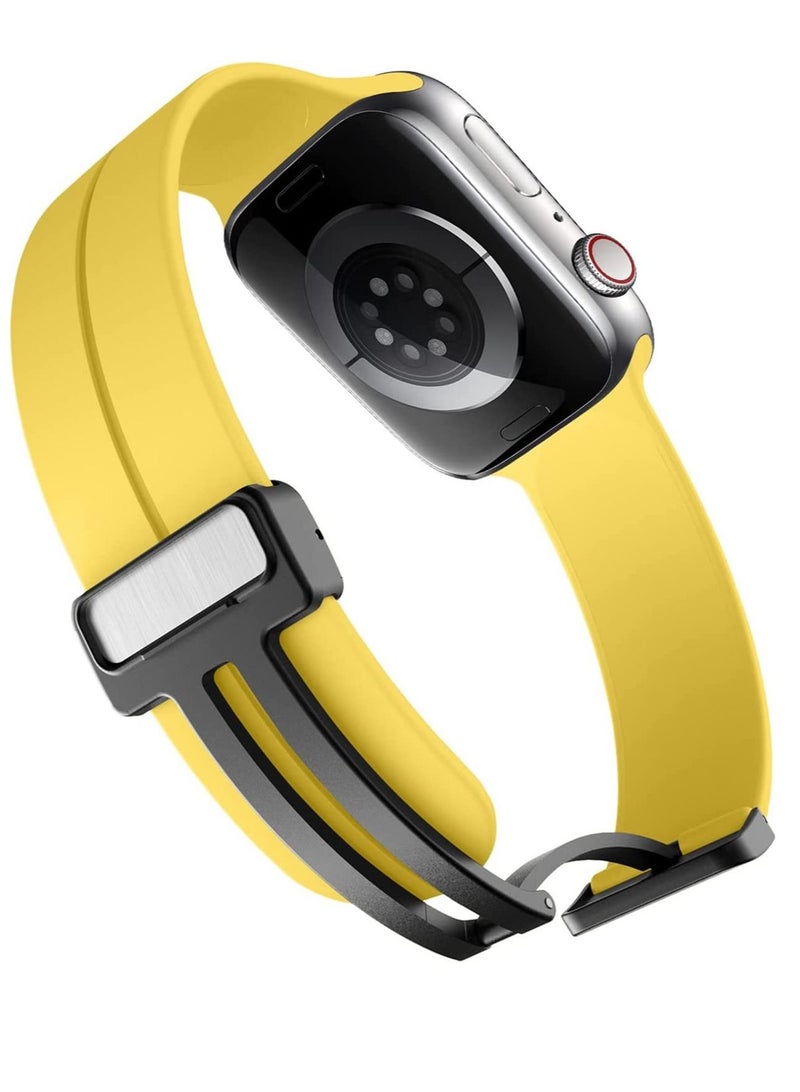 GENNEXT Simple Stylish Folding Magnetic Silicone Strap Band Shockproof Wear Resisting For 42MM 44M 45MM 49MM Series Ultra - Image 3