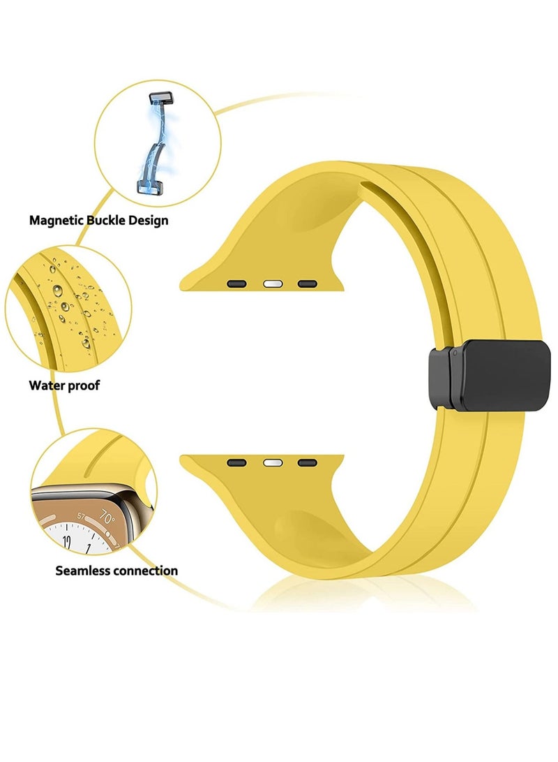 GENNEXT Simple Stylish Folding Magnetic Silicone Strap Band Shockproof Wear Resisting For 42MM 44M 45MM 49MM Series Ultra - Image 2