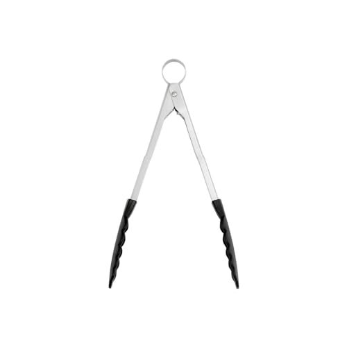 Cuisipro 12" Non stick Locking Tongs, gray and black - Image 1