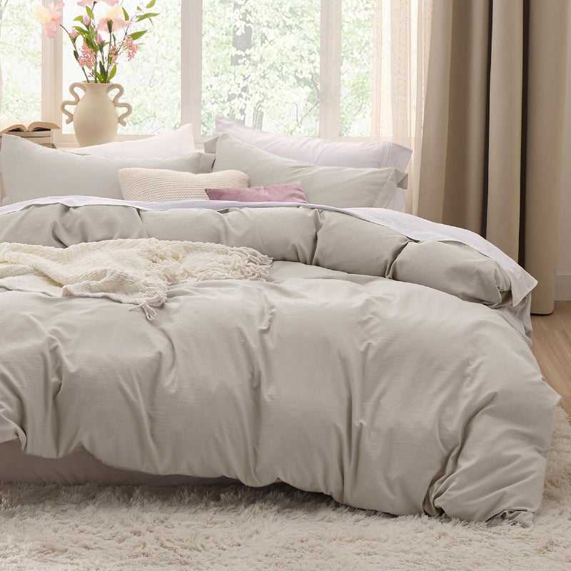 Bedsure Duvet Cover King Size  3 Pieces Prewashed Extra Soft Bedding Set Includes 1 Duvet Cover 104x90 Inches with Zipper Closure  2 Pillow Shams Linen Comforter Not Included