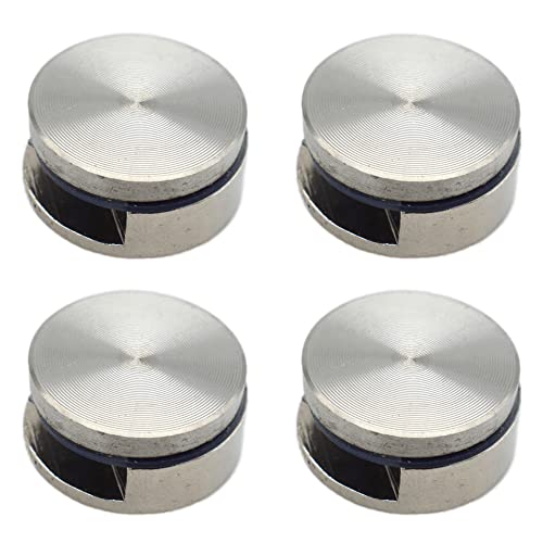 RAB Mirror Button Aluminum Round Wall Mount Mirror Button for Glass, Mirror ( Code:- Full Mirror Cap, Finish:- SS, Size- 6mm, Pack of 4 Piece) - Image 1