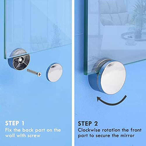 RAB Mirror Button Aluminum Round Wall Mount Mirror Button for Glass, Mirror ( Code:- Full Mirror Cap, Finish:- SS, Size- 6mm, Pack of 4 Piece) - Image 4
