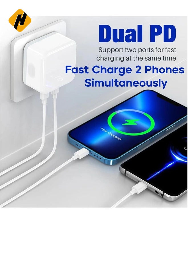HuHa - "35W Dual USB-C Charger: Apple MFi Certified with 2M Type-C to Lightning Cable for Ultra-Fast iPhone Charging" - Image 1