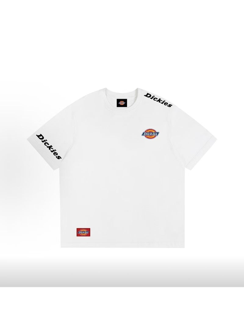Dickies Classic Black Logo Skin-Friendly Breathable White Short-Sleeve T-Shirt Size XL - Image 2