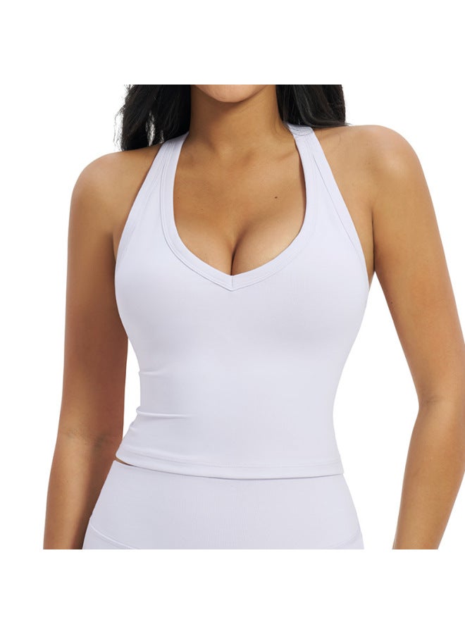 European And American Cotton Yoga Vest V-shaped Tight-fitting Beautiful Back Sports Bra Running Exercise Fitness Vest 5087
