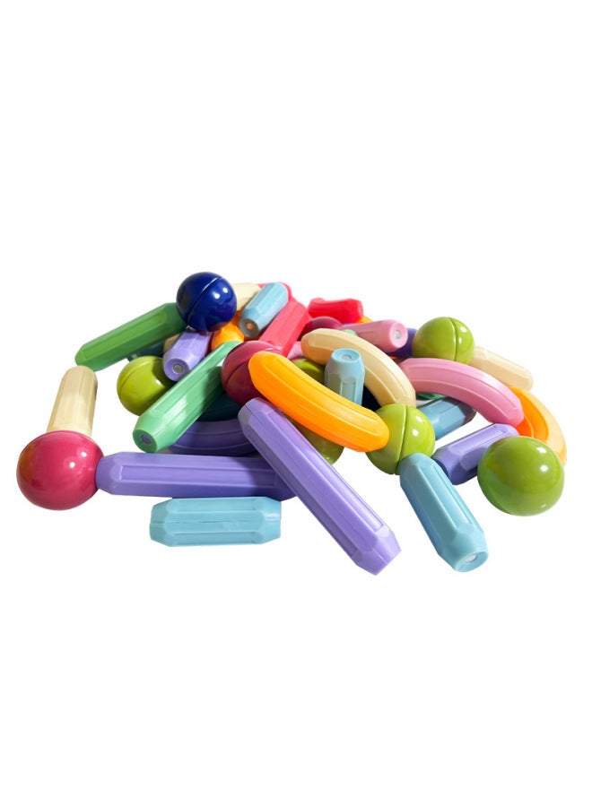 Manufacturers Supply High-intensity Magnetic Stick Color Early Education Kindergarten Children Assembled Magnet Magnetic Building Block Toys-Color:Magnetic Rod 128 Package  - Image 5