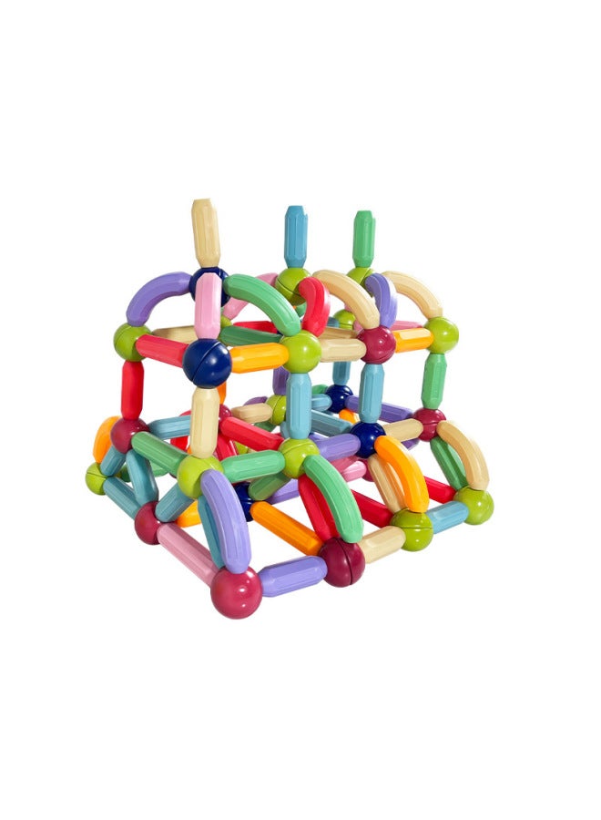 Manufacturers Supply High-intensity Magnetic Stick Color Early Education Kindergarten Children Assembled Magnet Magnetic Building Block Toys-Color:Magnetic Rod 128 Package  - Image 3