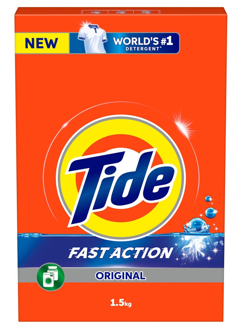 Tide Fast Action Laundry Detergent Powder 1.5kg - Image 1