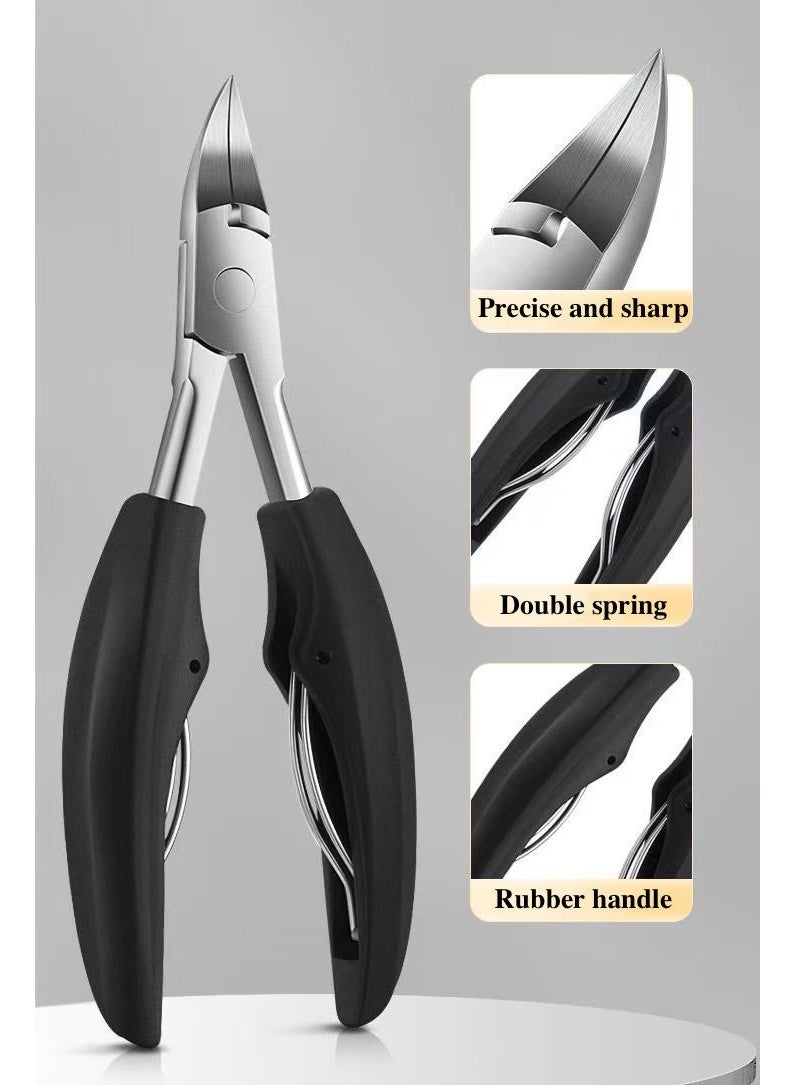 المانيكير 12 قطعة الأظافر المقاطع مجموعة لسمكة وأظافر أصابع القدم المكثفة المهنية أدوات Paronychia مع ملف الأظافر المكثفة - Image 3