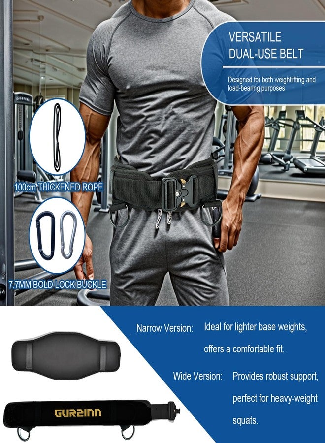 GurZinn Weight Lifting Belt with Quick Lock & 39.37" Dip Rope | 2-in-1 Dip Belt for Squat, Pull Up, Deadlift | Heavy Duty 400 LBS Gym Belt for Men & Women - Image 3