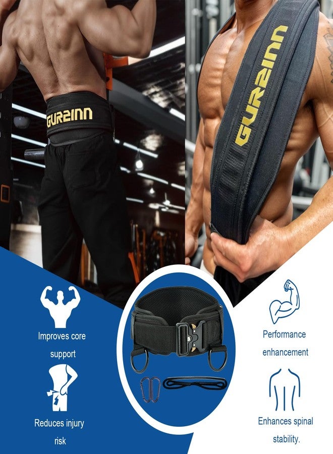 GurZinn Weight Lifting Belt with Quick Lock & 39.37" Dip Rope | 2-in-1 Dip Belt for Squat, Pull Up, Deadlift | Heavy Duty 400 LBS Gym Belt for Men & Women - Image 4