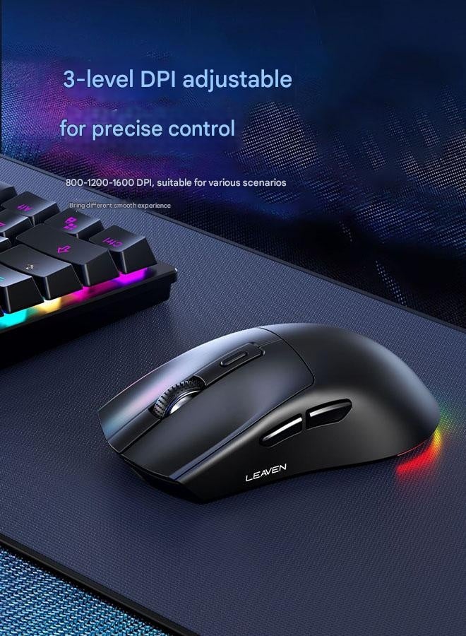 ليفن ماوس ألعاب لاسلكي مع قاعدة شحن RGB، وضع مزدوج 2.4 جيجاهرتز/بلوتوث، ماوس ألعاب خفيف الوزن، ماوس لاسلكي قابل لإعادة الشحن، فئران ألعاب لأجهزة الكمبيوتر الشخصية/الكمبيوتر المحمول/ويندوز/ماك - Image 2