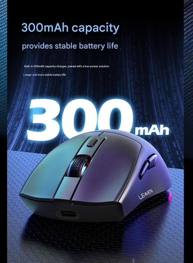 ليفن ماوس ألعاب لاسلكي مع قاعدة شحن RGB، وضع مزدوج 2.4 جيجاهرتز/بلوتوث، ماوس ألعاب خفيف الوزن، ماوس لاسلكي قابل لإعادة الشحن، فئران ألعاب لأجهزة الكمبيوتر الشخصية/الكمبيوتر المحمول/ويندوز/ماك - Image 5